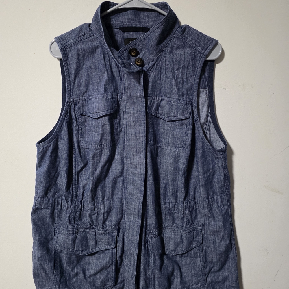 Talbots Denim-Look Sleeveless Vest - Indigo